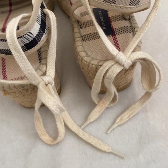 Burberry | Nova Check Canvas Closed Toe Tie Slingback Espadrilles EU 39/US 9 - Picture 13 of 14